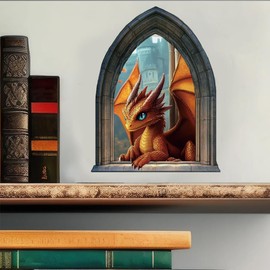 ANATTASOUL Wall Stickers Dragon Peel and Stick Wall Decals, 1 Sheets Removable Art Decor for Kitchen, Bedroom, Nursery, Playroom, Bathroom, Office Decoration