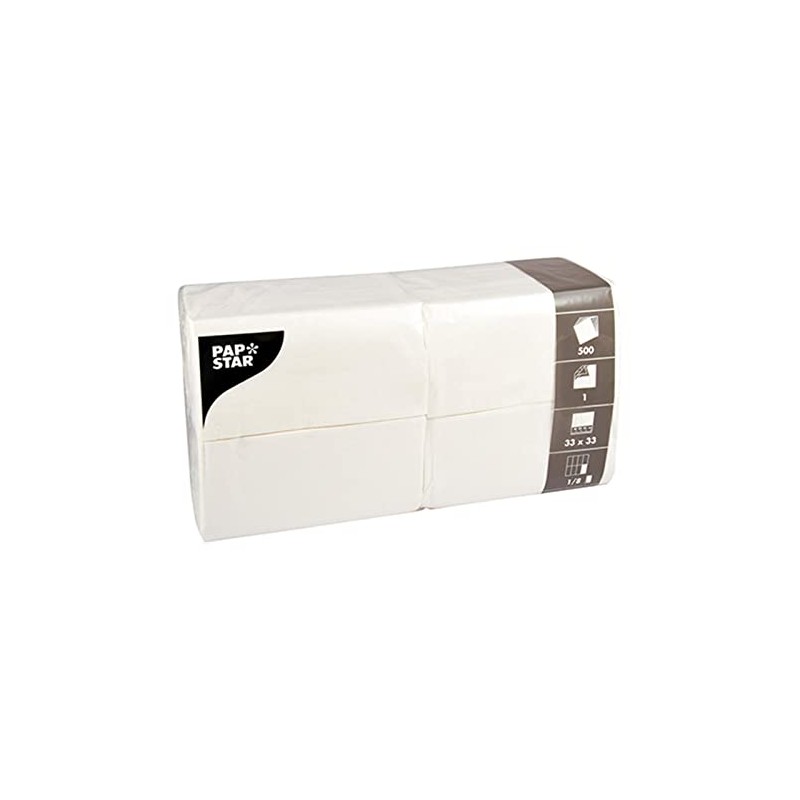 PAPSTAR Servietten, Tissue, weiss, 33 x 33 cm