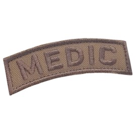 LEGEEON Tan Medic Shoulder Tab Coyote Brown EMS Combat Paramedic Army Morale Tactical Touch Fastener Patch