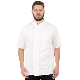 PALLTEX KOTO SS 100% Cotton Chef's Jacket, Unisex Chef's Jacket, Women's Chef's Jacket, Men's Chef's Clothing, Professional Chef Uniform, Short Sleeve, White, S