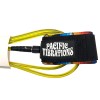 Pacific Vibrations Longboard Ankle leash 9ft Lime 7mm double swivel
