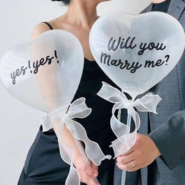 GOODCHI MARRY ME Proposal Balloons, Decorating Set, Transparent Color Balloons, Heart Balloons, Ribbon, Proposal Surprise, Wedding, Anniversary, Wedding