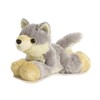 Aurora, 13296 Mini Flopsie Wolf Plush Toy, 20 cm, White/Purple