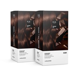 IGK Permanent Hair Color Kit | 5GM Warm Up - Golden Mahogany Brown | 100% Gray Color Coverage + Strengthen + Shine | Ammonia Free