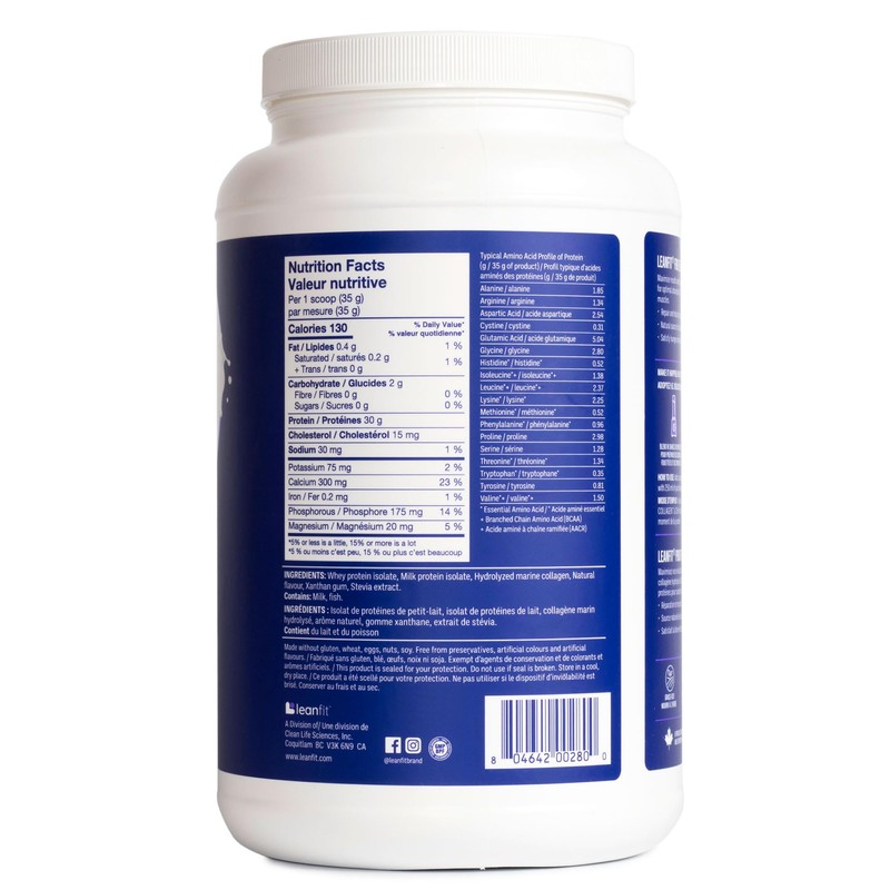 LeanFit LEANFIT SPORT PROTEIN ISOLATE & MARINE COLLAGEN, Natural Vanilla,