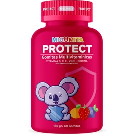 Migomita PROTECT| 60 Gomitas Multivitamínicas para niños|100% Naturales