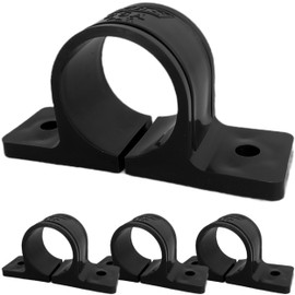 Kouei Kasei KFBS01-2405 Resin Saddle Band, 1.1 inches (28.6 mm), Pipe Fixing Bracket, Rector, Joint, Wall, Fastener, Black, 4 Pieces