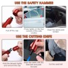 Chamgeco 2PCS Car Glass Breaker with Seatbelt Cutter, Portable 2-in-1