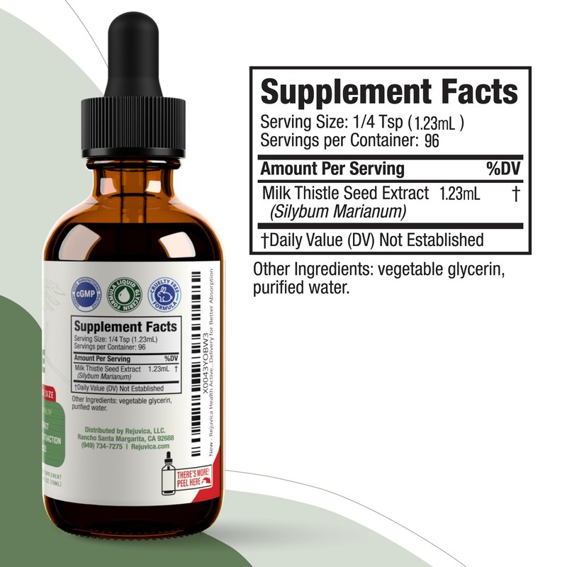 Rejuvica Health Active Milk Thistle 4oz XL Super Size -