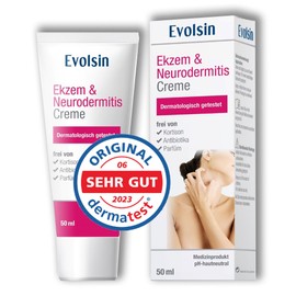 Evolsin VERGLEICHSIEGER: Evolsin® Ekzem & Neurodermitis Creme I OHNE KORTISON I Lotion, Salbe für gereizte, trockene, juckende und irritierte Haut I Heilt & lindert Juckreiz I klinische getestet