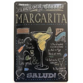 Metal Sign 20 x 30 cm Margarita Cocktail Bar Tin Sign