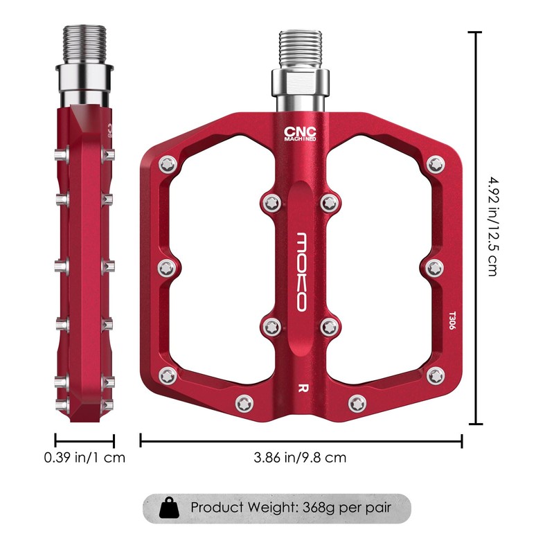 MoKo Mountain Bike Pedals, MTB Pedals, Flat Platform Pedals 9/16