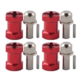 Pack of 4 Wheel Hub Tyre Adapter Nut Replacement Compatible with 1/10 RC Car Traxxas Hsp Redcat Rc4wd Tamiya Axial SCX10 D90 Hpi (12 mm to 17 mm) (17 mm)