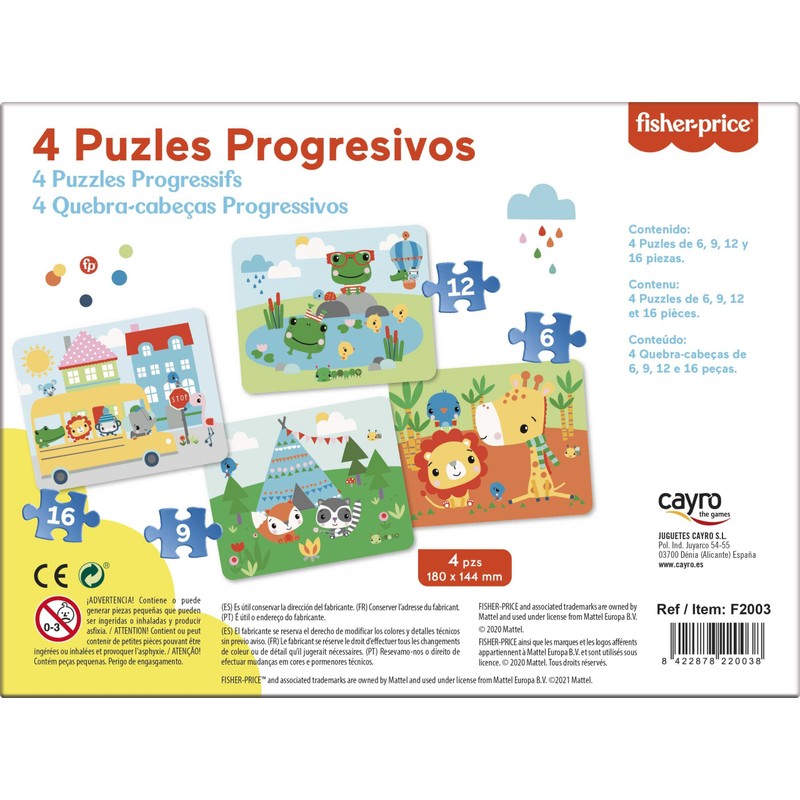 Cayro 4 Progressive Puzzles - Cognitive Development - Challenges Children's