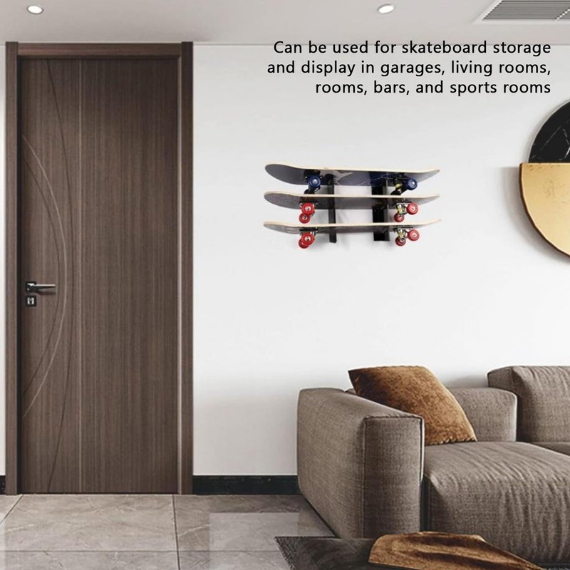 Skateboard Racks, Acrylic Wall Mount, 3-Layer Skateboard Holder, Snowboard Display