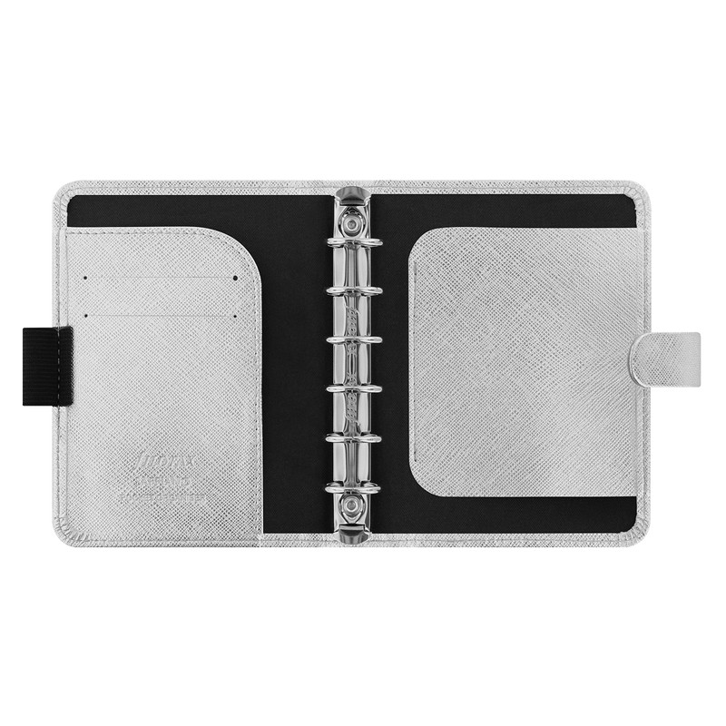 FILOFAX Saffiano Metallic Pocket Organiser Silver 2025