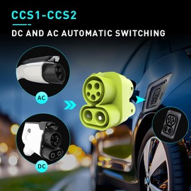 CCS1 to CCS2 Adapter EV Charger Adpater DC 1000V 250A and AC 32A EV Charger Connector Type 1 to Type 2 Adapter SAE j1772 to IEC62196