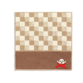 Monchhichi 59-0070070 Classical Towel Handkerchief, Brown, Full Fee Cotton, Cute, Approx. 9.8 x 9.8 inches (25 x 25 cm)