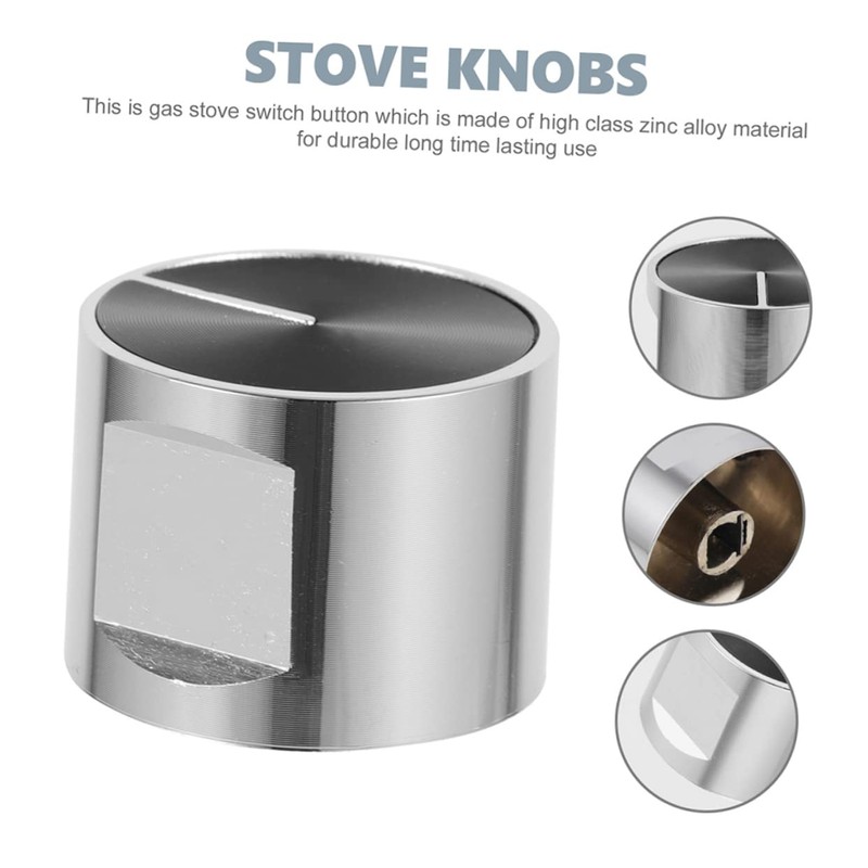 Hohopeti Replacement Gas Stove Knobs 3pcs Metal Knobs for Cooker