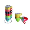 mucplants Set of 6 Coloured Espresso Cups + Practical Chrome