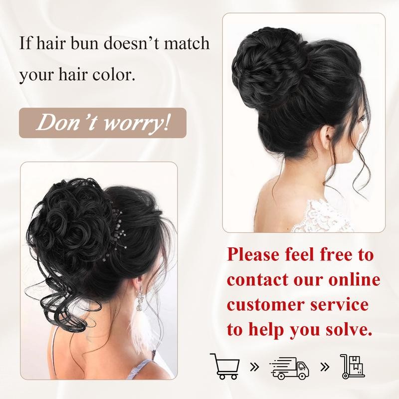Vigorous Messy Bun Hair Piece for Women - 2PCS Synthetic