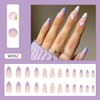 Press on Nails Pointed Medium Length, 24Pcs Full Cover Reusable