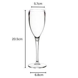 AIOS Pair of Champagne Flutes Made from Unbreakable Polycarbonate 180ml/ 6oz. (Pack of 2)