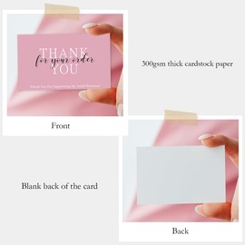 Kanluara 300PCS Thank You for Your Order Cards 2 x 3.5 Inches Thank You For Supporting My Business Cards 6 Styles Package Insert Card for Business Supplies Online Shop Retail Store