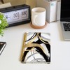 ROXMART Abstract Black and Gold Spiral Notebook, Modern Minimalist Boho