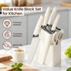 Knife Set, 6-Piece Kitchen Knife Set with Block, Stainless Steel