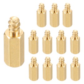 PATIKIL 24Pcs M2 Male to Female Hex Standoffs Spacers Pillars, M2 10+3mm Brass Motherboard Standoffs Copper