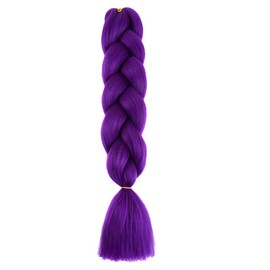 Braiding Hair Purple Braid Hair Extensions for Box Braids Hot Water Setting High Temperature Synthetic Fiber (A35-1Pack)