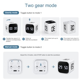 Ankilo Cube Pomodoro Timer, Digital Productivity Timer, 5/10/30/60 Minutes Rotating Kitchen Timer, 3 Volume, Adjustable, Pause, Resume and Adjustable Sound Alert for Tasks,Work,Study,Kitchen