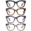 KSSESSE 4 Pack Reading Glasses for Women Men Blue Light