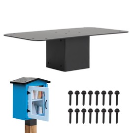 DIICCYO Little Library Mount 13.9 x 7.8 x 4.1 Inch, Stable Outdoor Library Book Box Bracket Holder, Metal Storage Box Bracket Holder Suitable for 4x4 Post for Neighborhood Community and School