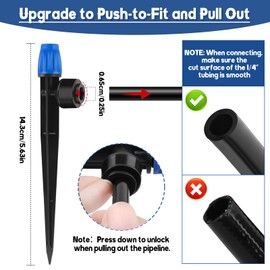 Kalolary 30PCS Drip Irrigation Emitters - Quick Connect Adjustable 360 Degree Misting Drippers, Watering System Accessories Fit for 1/4 inch Irrigation Tubing Dripper Sprinkler for Garden House (Blue)