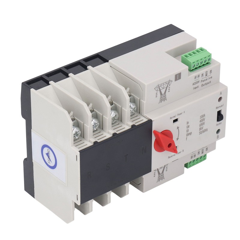 Dual Power Automatic Transfer Switch 4P Fast Switching AC400V 100A