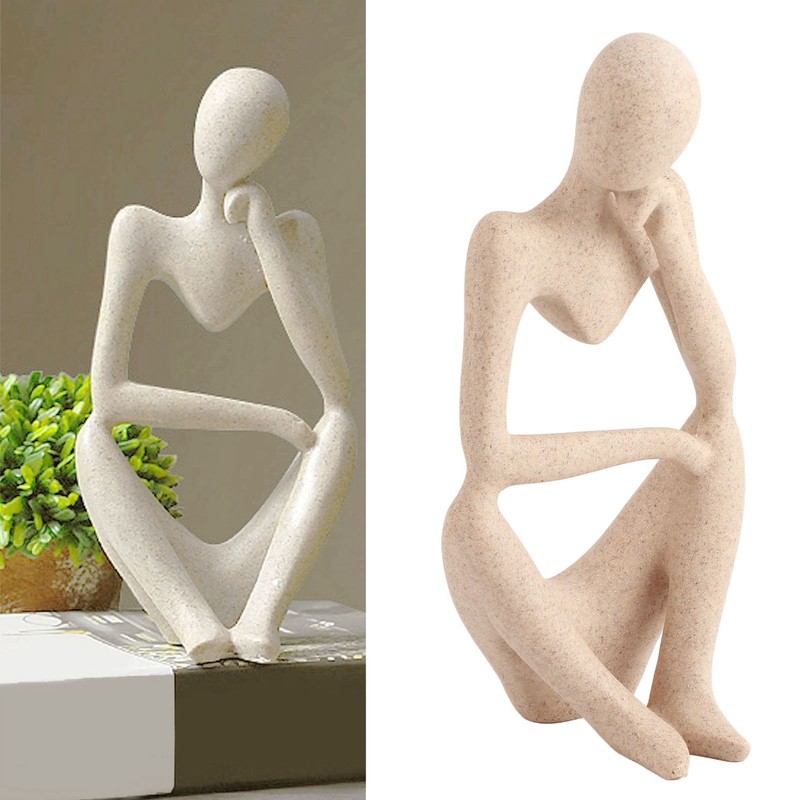 Thinker Statue Synthetic Resin Fine Polishing Unique Hollow Design Abstract