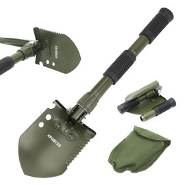 Mini Folding Camping Shovel, Lightweight Portable Small Tactical Survival Shovel, High Carbon Steel Military Shovel Entrenching Tool for Outdoor, Hiking, Digging, Backpacking, Car Emergency, Off Road