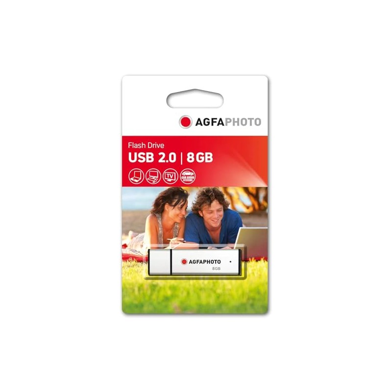 AgfaPhoto 10512 8 GB USB 2.0 Flash Drive - Silver