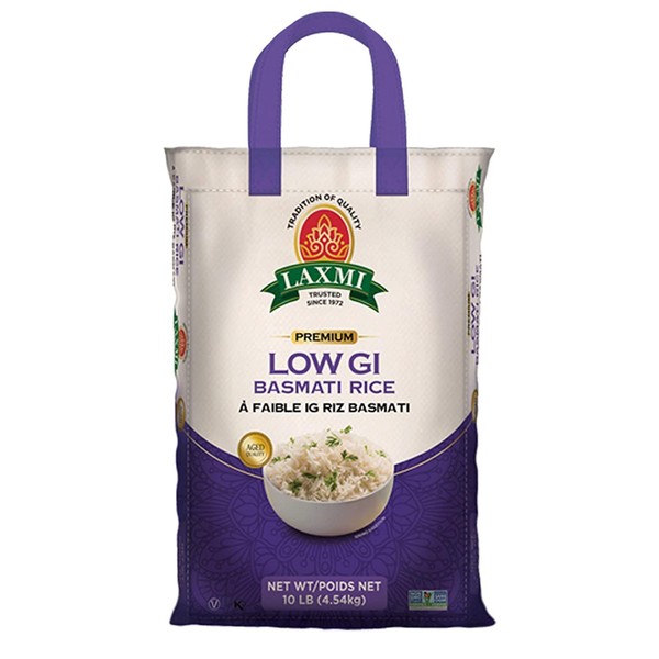 Laxmi Lower GI Diabetic Friendly Basmati Rice - 10lb (Pack of 2)