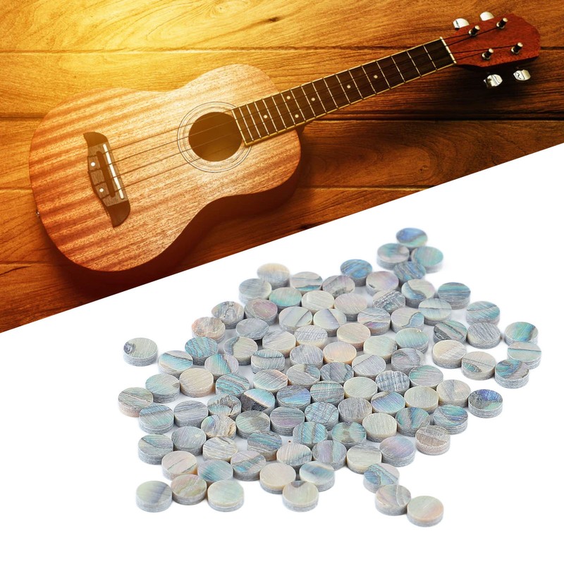 100Pcs Fretboard Dots Natural Abalone Shell Bright Color Round Guitar