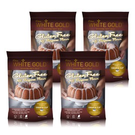 Extra White Gold Gluten Free All Purpose Flour – Gluten Free Flour Blend For Baking & Cooking – [Kosher] [Gluten Free] [Vegan] [Soy Free] [Nut Free] [Dairy Free] – 15.9 Ounces (4 pack)