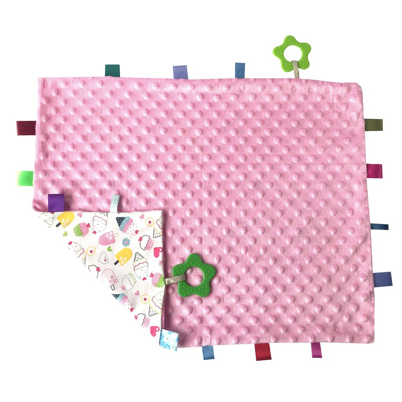 Large Tag Security Blanket for Babies - Toddlers Taggy Security