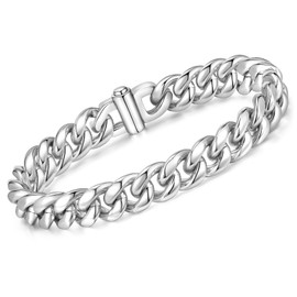 VNOX Men's Stainless Steel Silver Bracelet: Gift for Him Bracelets Link Bracelet 19 cm 21 cm 23 cm Gift for Dad Men Husband Son Bracelet for Brother Father's Day Birthday