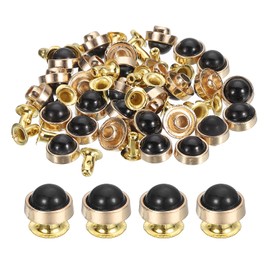 sourcing map 30 Set Leather Rivets, 8mm Turquoise Rapid Rivets Studs Rivets Craft Accessories for DIY Leather Craft Fabric Clothes Belt Bags, Gold/Black