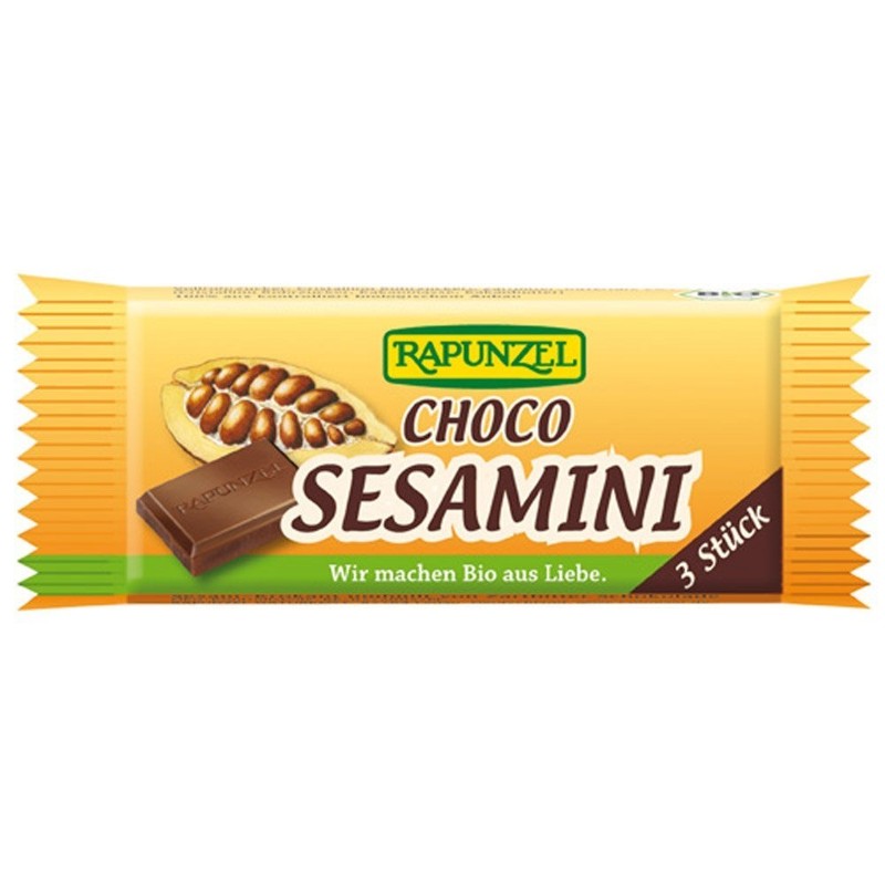 Rapunzel, Sesamini al cioccolato bio, 4x27g