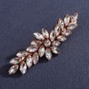 Teyglen Sparkly Rose Gold Rhinestone Hair Clips with Flower Crystal