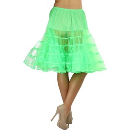 ToBeInStyle Women's Elegant Knee Length Petticoat - Neon Green - OS
