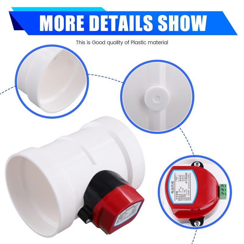 Plastic Motorized Damper PVC Check Valve Air Duct Volume Controller